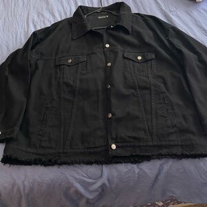 Pretty Little Thing Black Jean Jacket Classic Denim Style